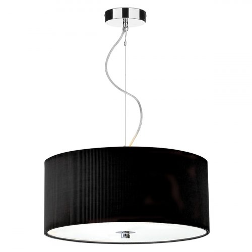 Dar Zaragoza 3 Light Pendant Black 600mm