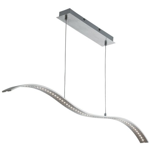 Searchlight Wing LED Bar Lights Pendant Bar Satin Silver Wavey