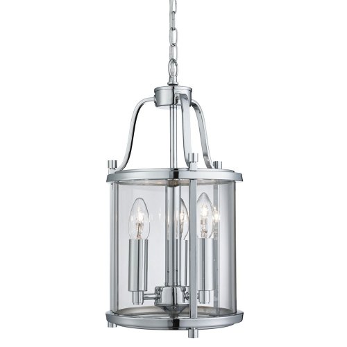 Searchlight Lantern Grande 3 Light Chrome & Clear Glass