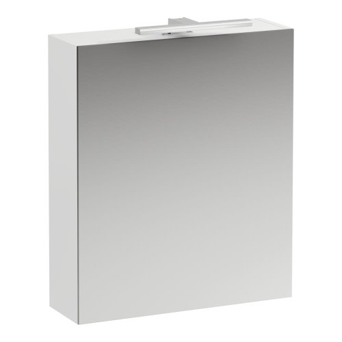 Laufen Base 600mm 1 Door Mirror Cabinet with Light & Shaver Socket - Matt White