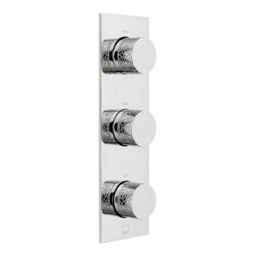 Vado Omika 2 Outlet 3 Handle Vertical Thermostatic Valve with All-Flow Function