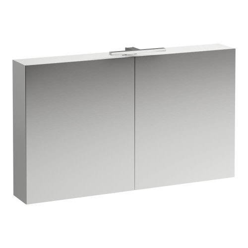 Laufen Base 1200mm 2 Door Mirror Cabinet with Light & Shaver Socket - Matt White