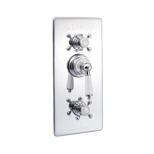 St James Traditional Concealed Thermostatic Valve with 2 way Diverter