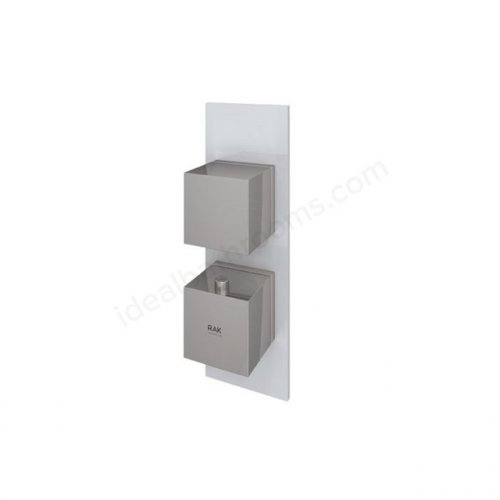 RAK Feeling Thermostatic 1 Outlet 2 Handle White Square Shower Valve