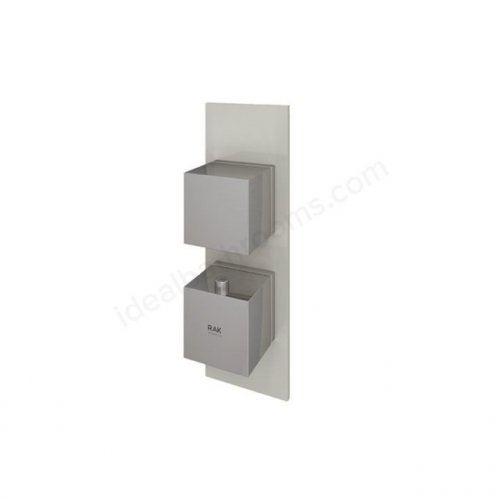 RAK Feeling Thermostatic 1 Outlet 2 Handle Greige Square Shower Valve