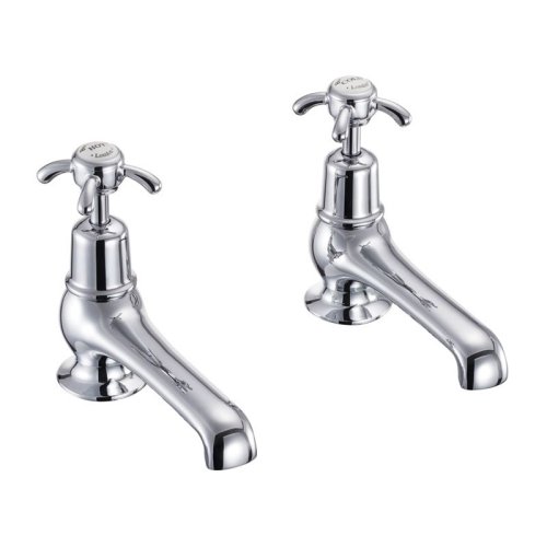 Burlington Anglesey Quarter Turn Bath Pillar Taps - White