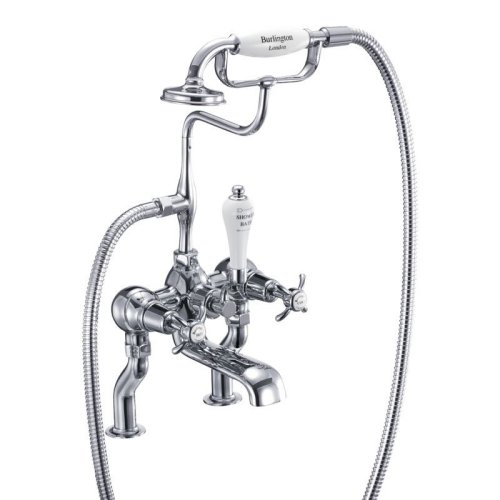 Burlington Anglesey Quarter Turn Deck Mounted Bath/Shower Mixer - White