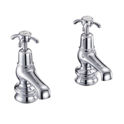 Burlington Anglesey Regent Quarter Turn Cloakroom Pillar Taps - White