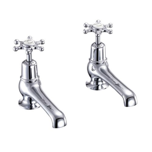 Burlington Birkenhead Quarter Turn Basin Pillar Taps - White