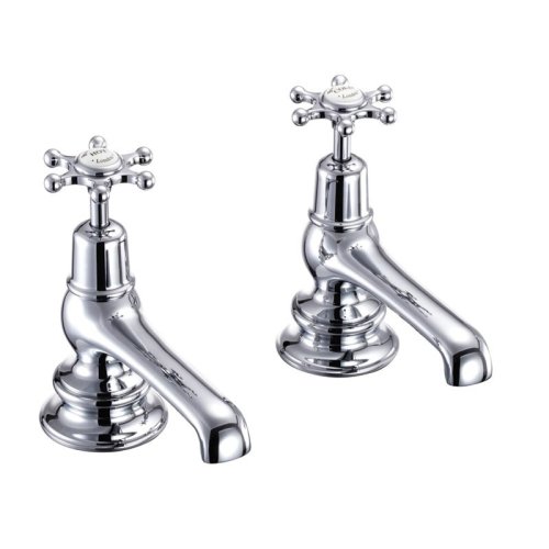 Burlington Birkenhead Regent Quarter Turn Bath Pillar Taps - White