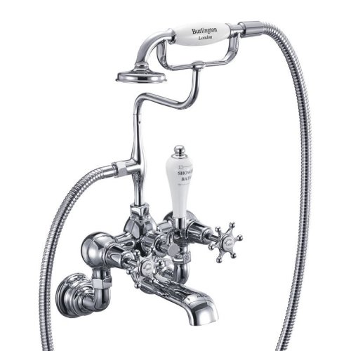 Burlington Birkenhead Regent Quarter Turn Wall Mounted Bath/Shower Mixer - White