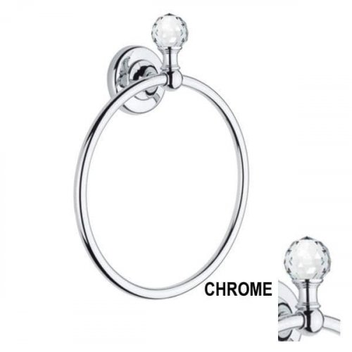 Origins Living Oriental Crystal Towel Ring - Chrome