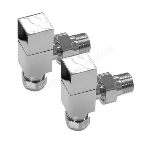 Essential 15mm Chrome Square Angled Valve (Pair)