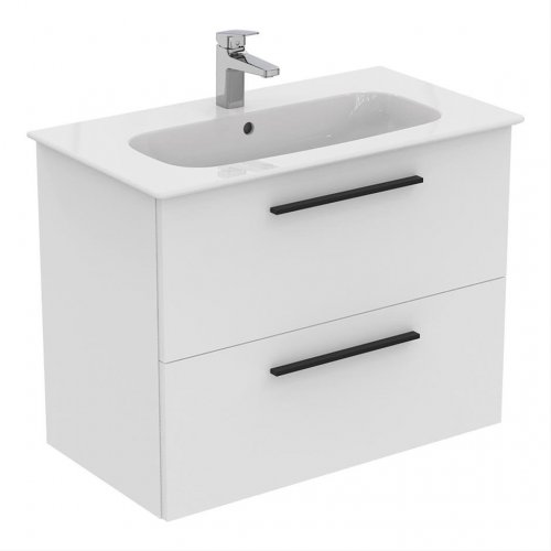 Ideal Standard i.life A Wall Hung 80cm 2 Drawer Matt White Vanity Unit