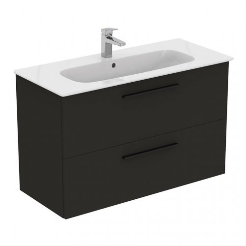 Ideal Standard i.life A Wall Hung 100cm 2 Drawer Matt Carbon Grey Vanity Unit