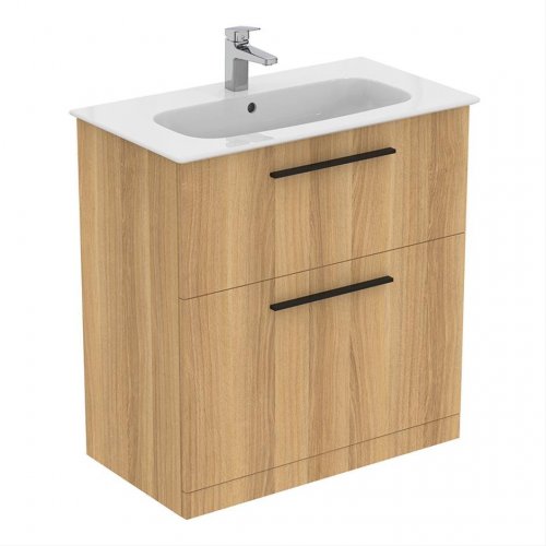 Ideal Standard i.life A Floorstanding 80cm 2 Drawer Natural Oak Vanity Unit