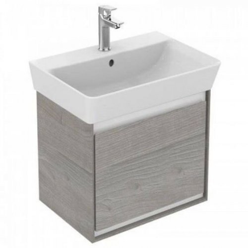 Ideal Standard Connect Air Cube Basin Unit for 550mm Basin (Light Grey Wood with Matt White Interior)