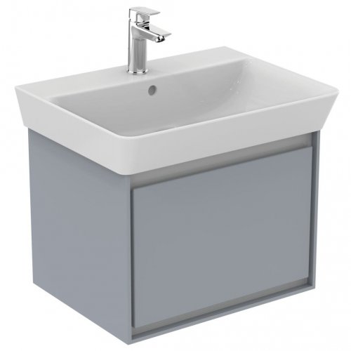 Ideal Standard Connect Air Cube Basin Unit for 600mm Basin (Gloss Grey with Matt White Interior)