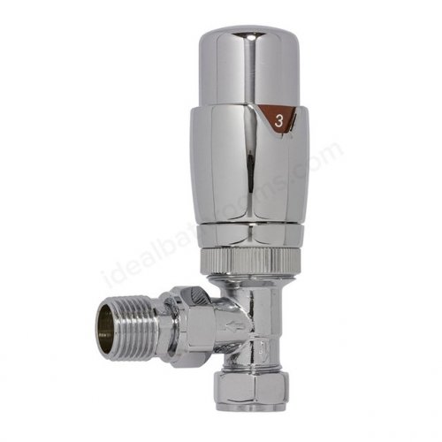 Essential 15mm Chrome Thermostatic Angled Valve (Pair)