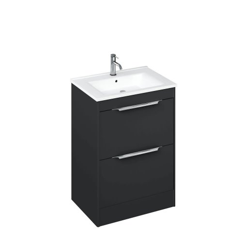 Britton Shoreditch 650mm Matt Grey Floorstanding Vanity Unit and Basin