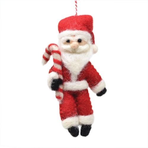 Handmade Christmas - Wool Felt Hanging Decoration - Large Father Christmas