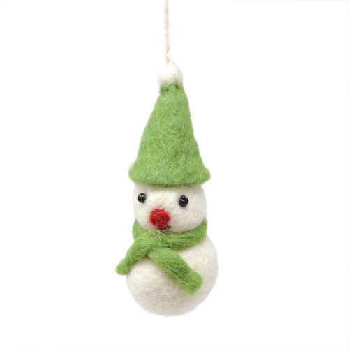 Felt - Christmas Decoration - Snowman - Pale Green