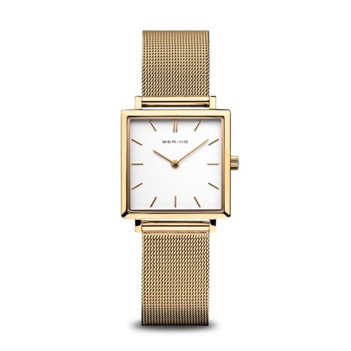 Ladies Bering Stainless Steel Gold Plate Bracelet Watch.