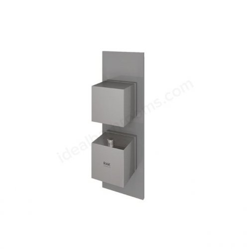 RAK Feeling Thermostatic 1 Outlet 2 Handle Grey Square Shower Valve