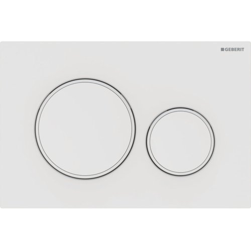 Geberit Sigma 20 Dual Flush Plate - Matt White & White