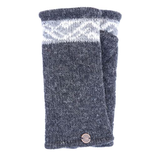 Fleece lined - Border - Wristwarmer - Charcoal