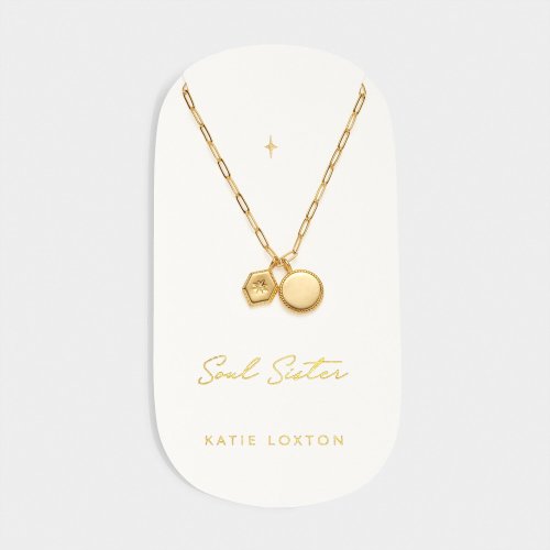 Katie Loxton 'Soul Sister' Waterproof Gold Charm Necklace