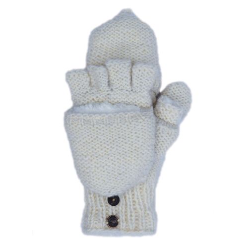 Fine Wool Mix - Wool Mitt - White