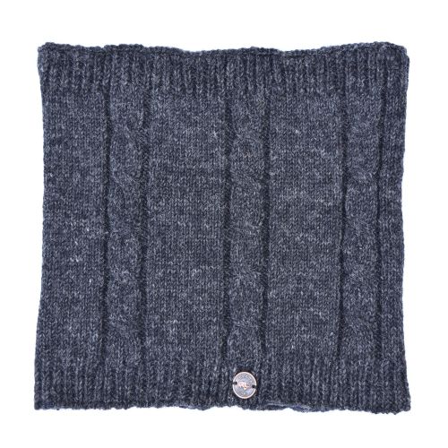 pure wool fleece lined - cable snood - charcoal