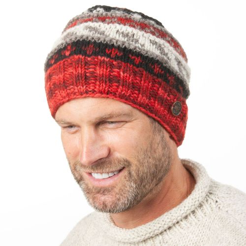 Pure Wool - Welt Tie Dye Beanie - Garnet