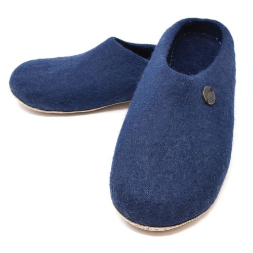 Pure Wool Felt - Slippers - Blue