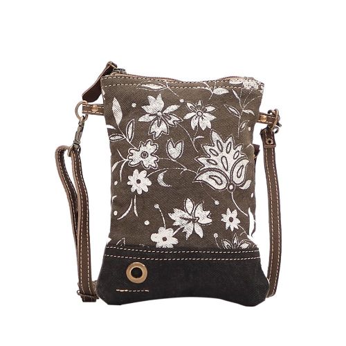 Dusky Bleach Flower Crossbody Canvas Bag - S-1509 - Myra