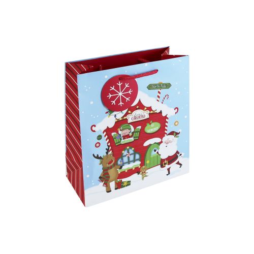 Christmas Santa's Grotto Medium Gift Bag - Eurowrap 21x25x10cm