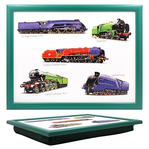 Train Diesel Steam Train Laptray Cushion Bean - Lesser & Pavey