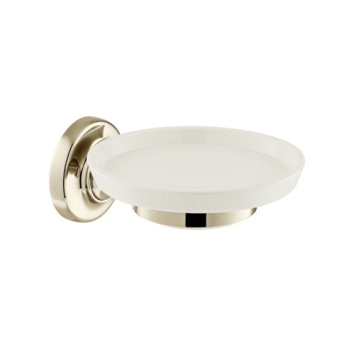 Booth & Co. Axbridge Ceramic Soap Dish and Holder - Nickel