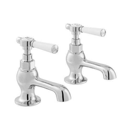 Booth & Co. Axbridge Lever Basin Pillar Taps - Chrome