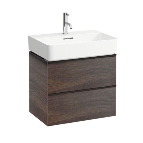 Laufen Space 585mm Two Drawer Vanity Unit - Dark Elm