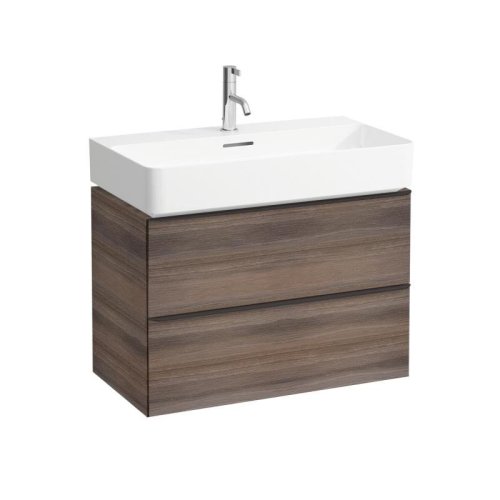 Laufen Space 735mm Two Drawer Vanity Unit - Dark Elm