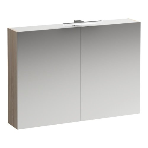 Laufen Base 1000mm 2 Door Mirror Cabinet with Light & Shaver Socket - Light Elm