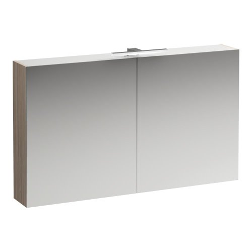 Laufen Base 1200mm 2 Door Mirror Cabinet with Light & Shaver Socket - Light Elm