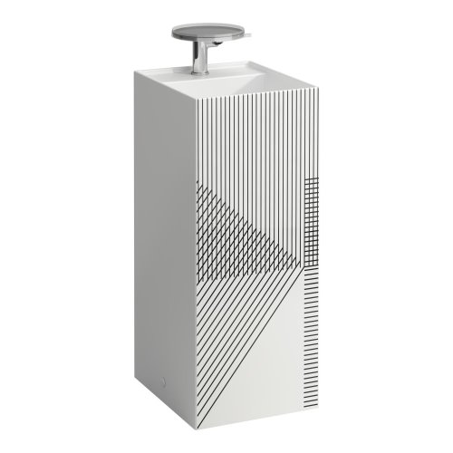 Kartell by Laufen 380mm SaphirKeramik Freestanding Basin - Grey Line Pattern