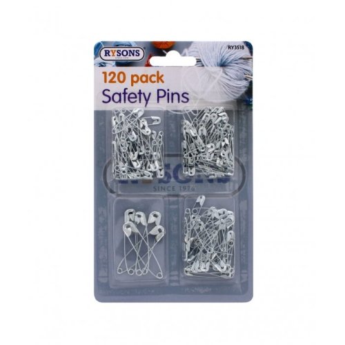 Rysons Silver Safety Pins 120 pk