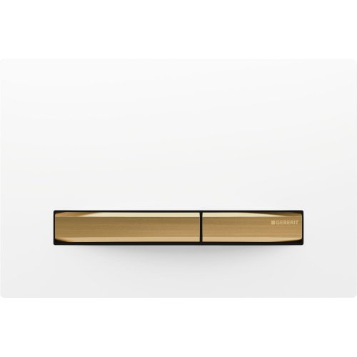 Geberit Sigma 50 Dual Flush Plate - Brass & White