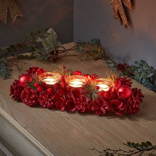 Three Kings Festive Natural Decor RubyPine Trio Candle Holder