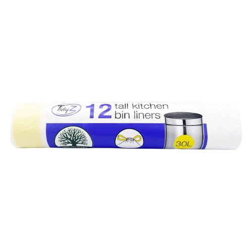 Tidyz 30L Tall Kitchen Bin Liners - 12 Pack