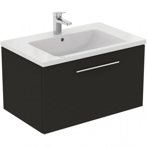 Ideal Standard i.life B Wall Hung 80cm 1 Drawer Matt Carbon Grey Vanity Unit